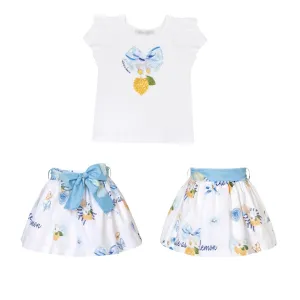 BALLOON CHIC - Lemon Skirt Set - White