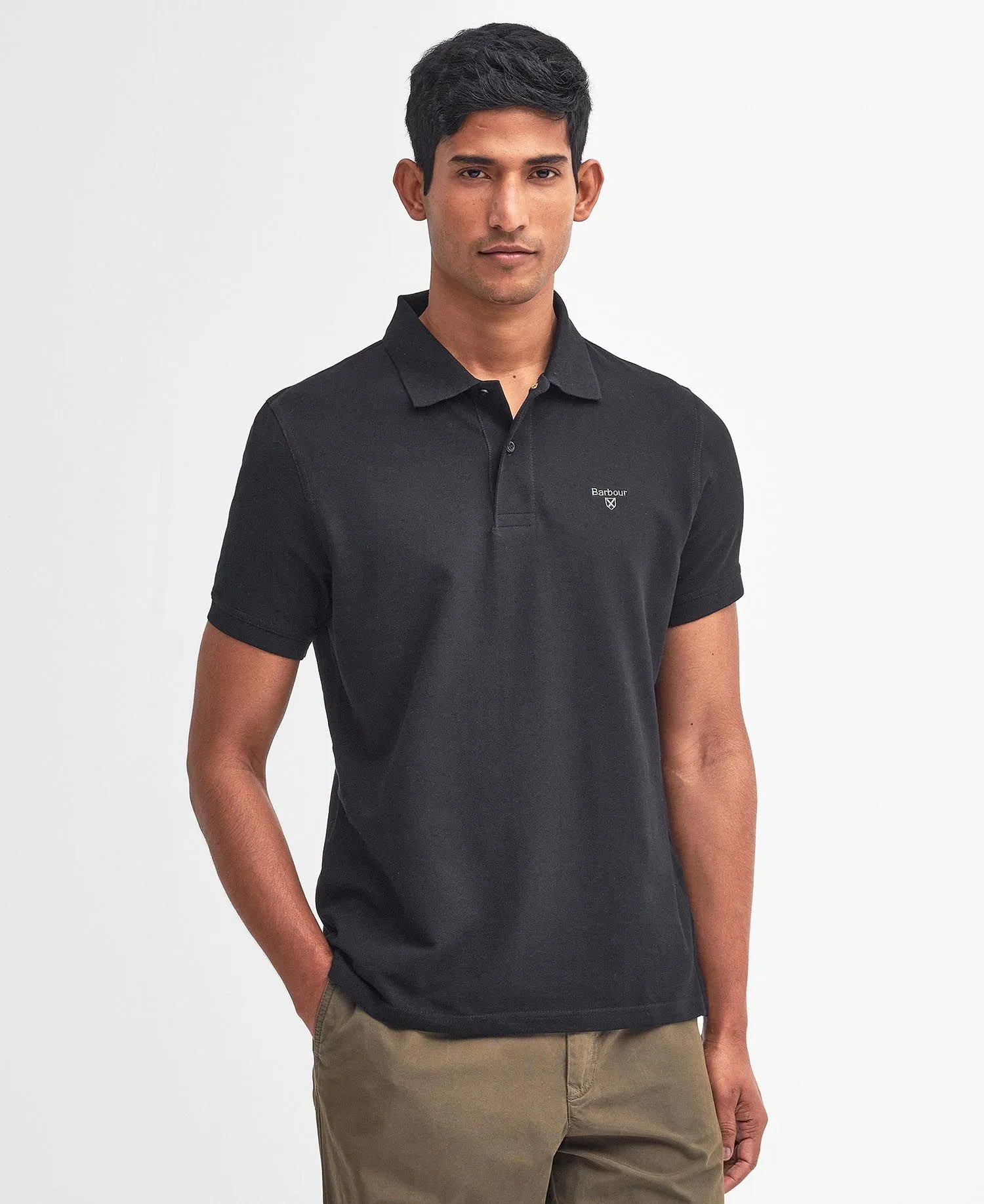 Barbour Lightweight Sports Polo Shirt in Classic Black