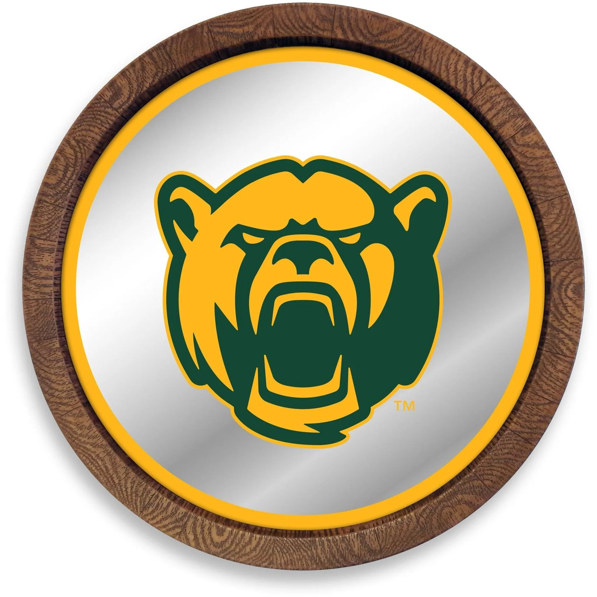 Baylor Bears: Bear - "Faux" Barrel Top Mirrored Wall Sign