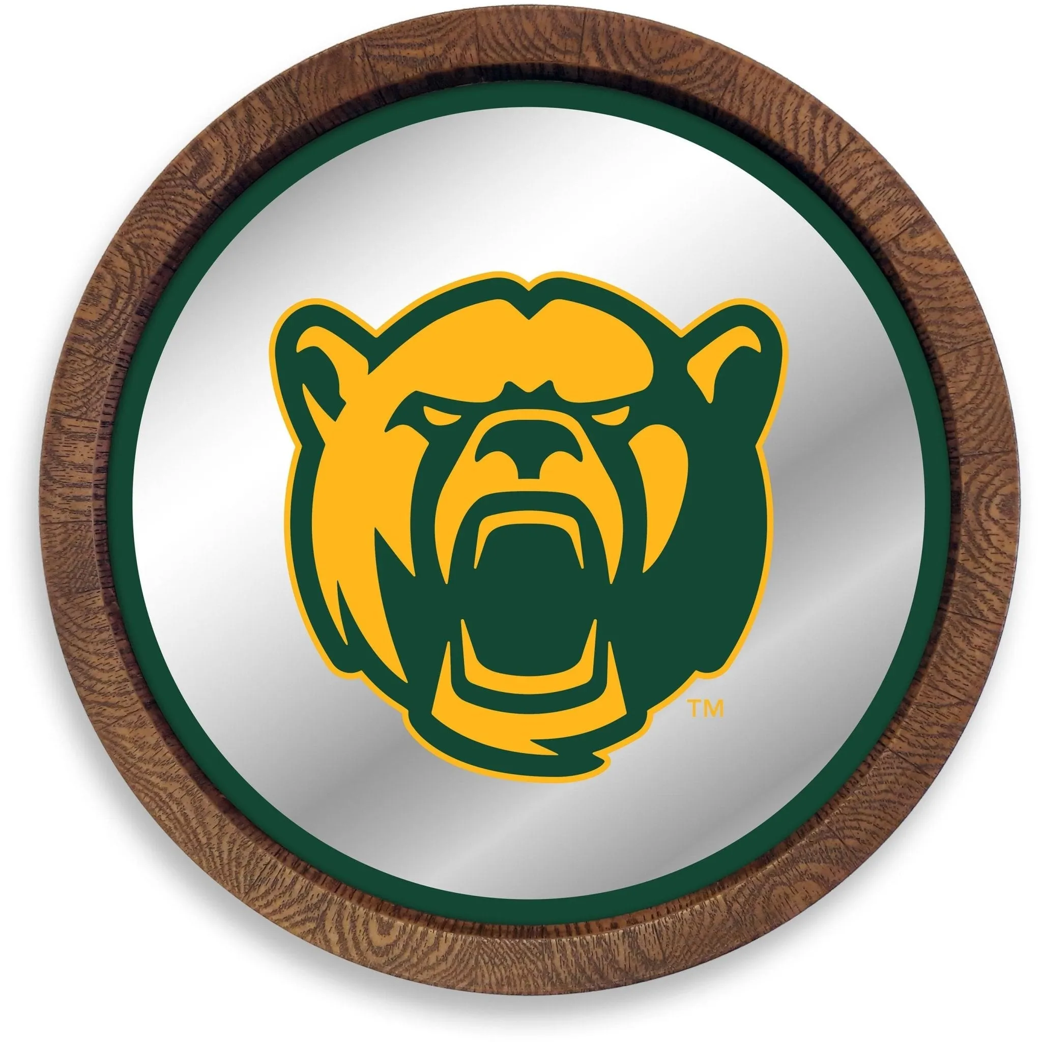 Baylor Bears: Bear - "Faux" Barrel Top Mirrored Wall Sign