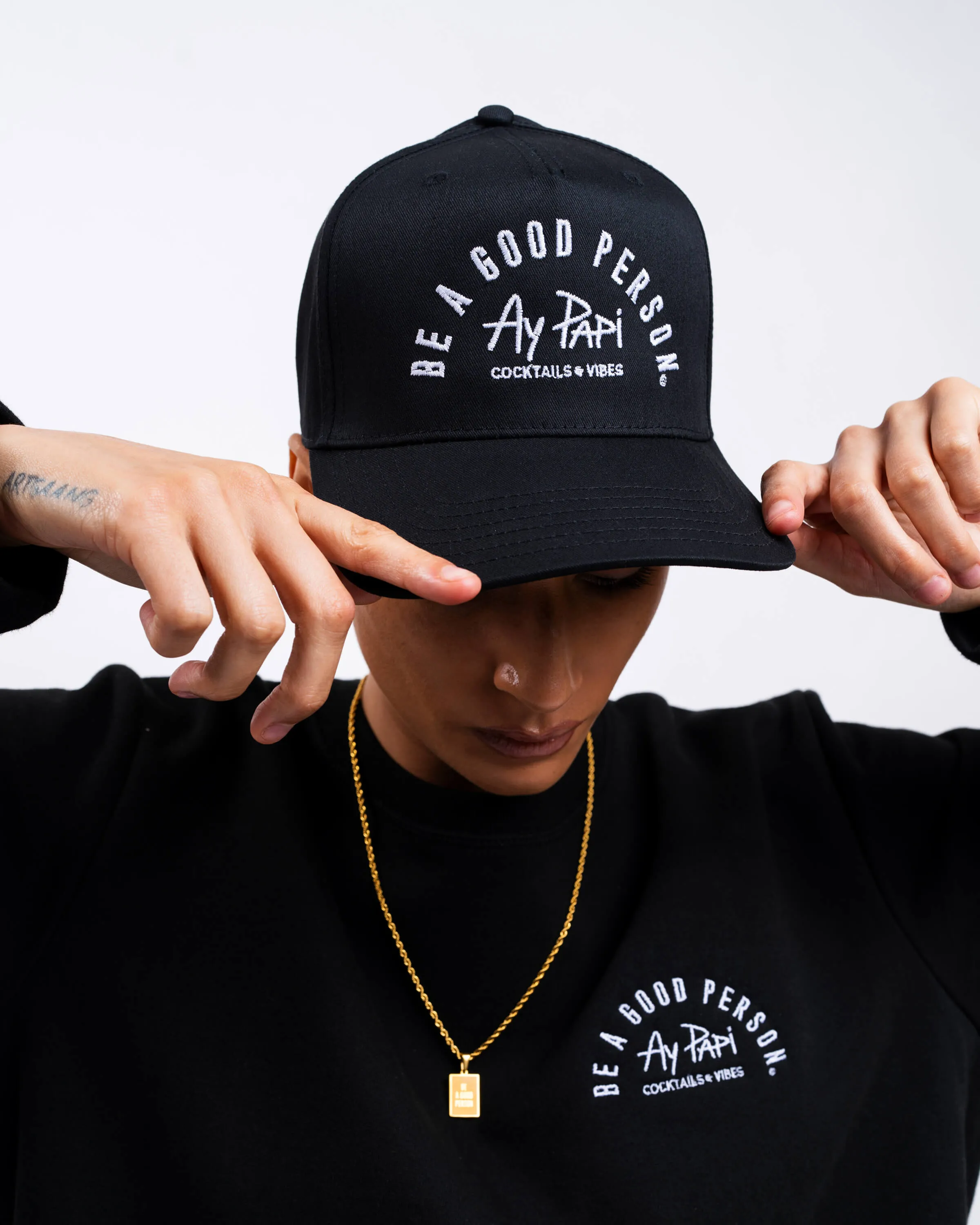BE A GOOD PERSON X AY PAPI Snapback - Black