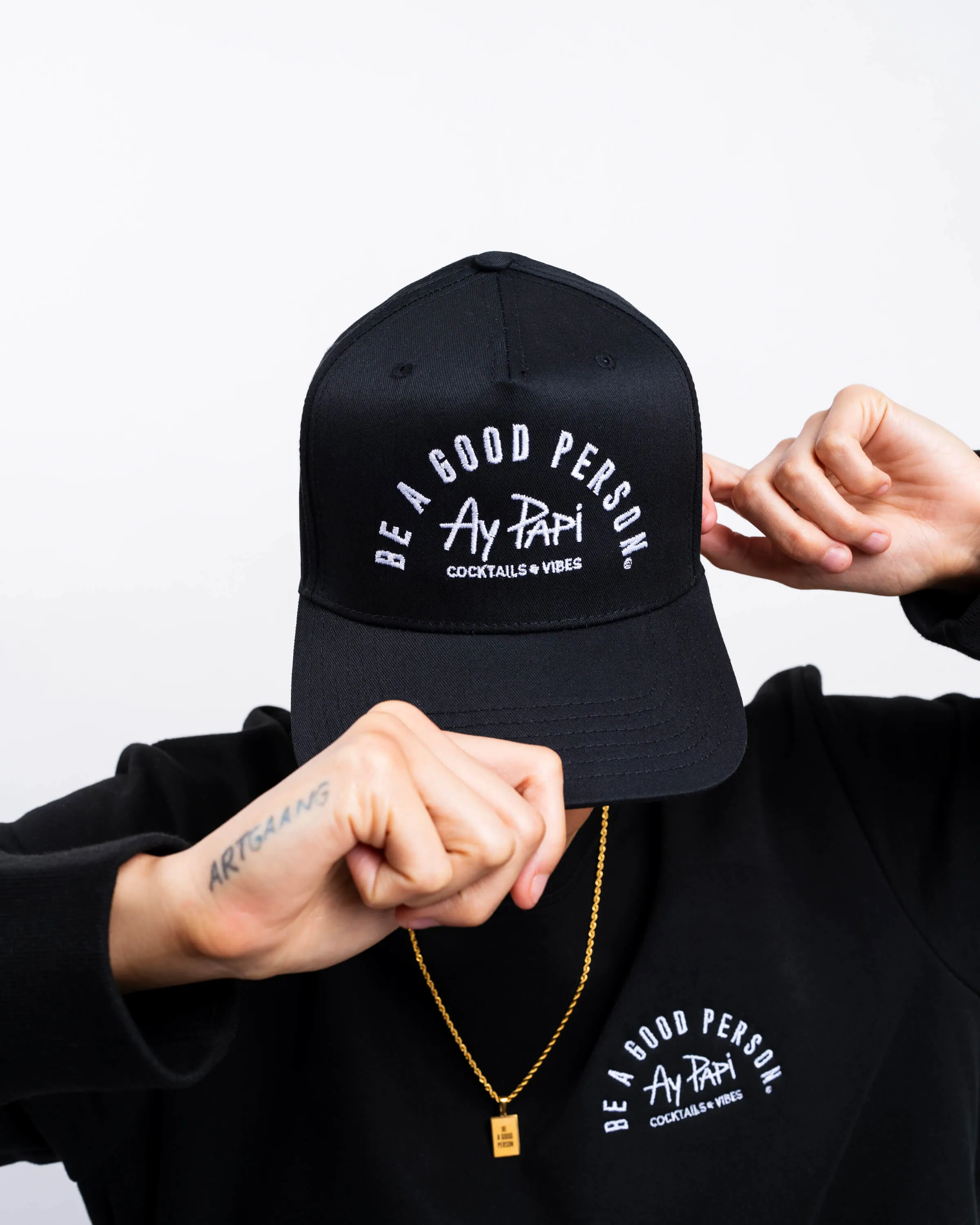 BE A GOOD PERSON X AY PAPI Snapback - Black