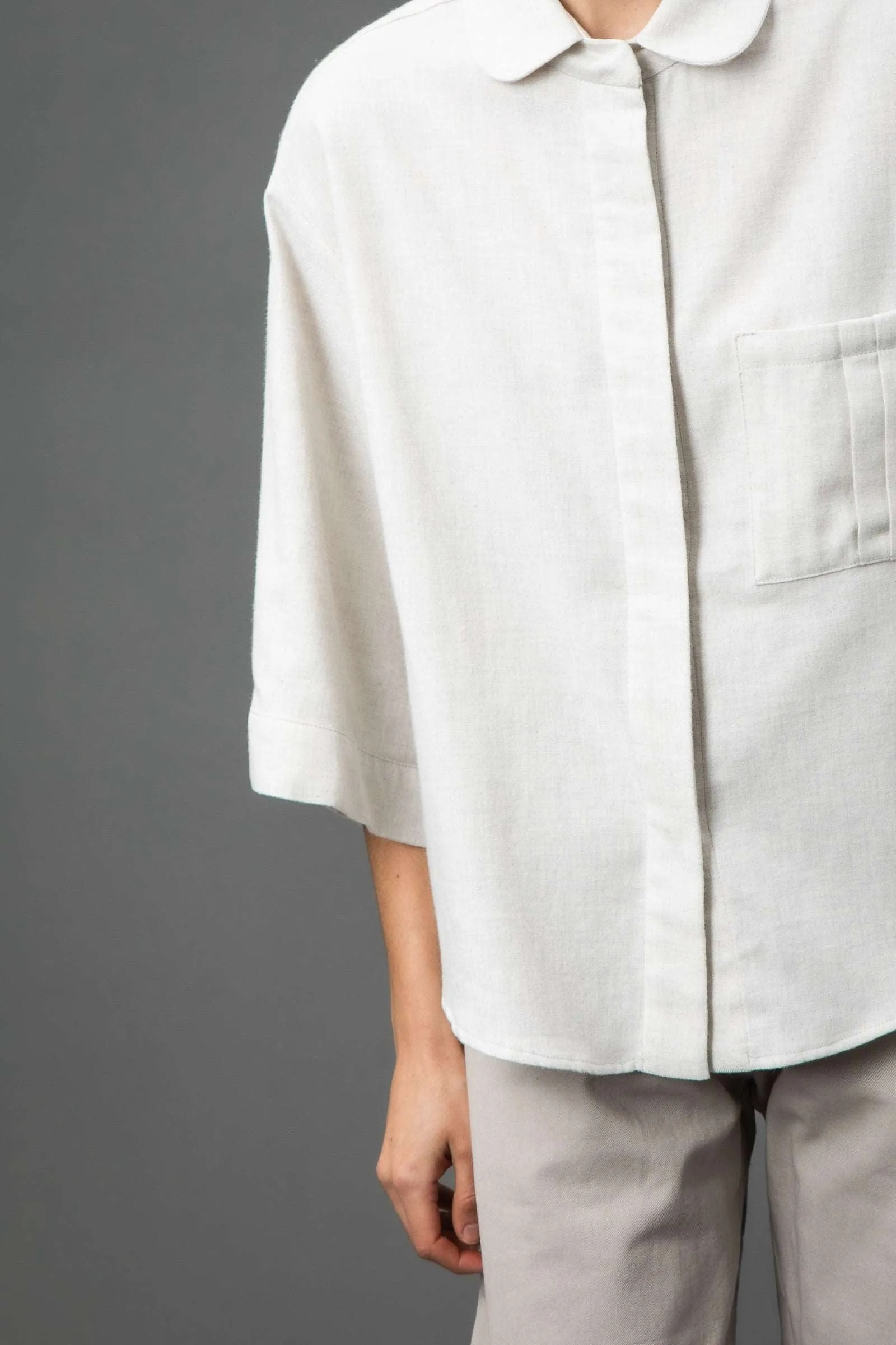 Belle Cream Oversized Button-down Shirt