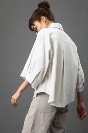 Belle Cream Oversized Button-down Shirt