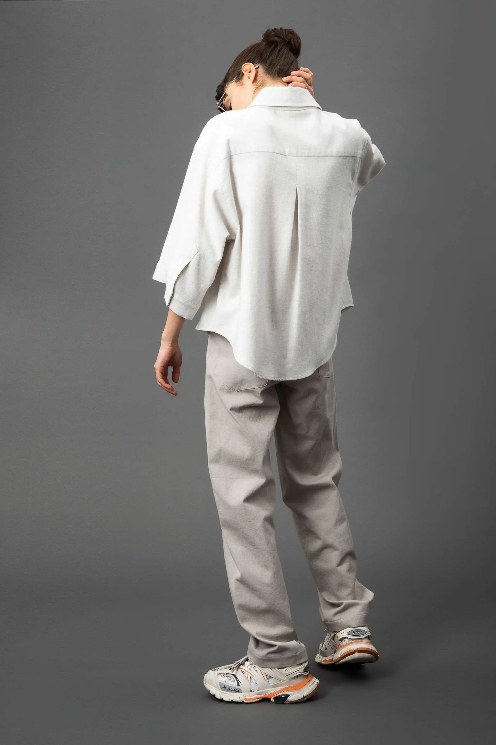 Belle Cream Oversized Button-down Shirt