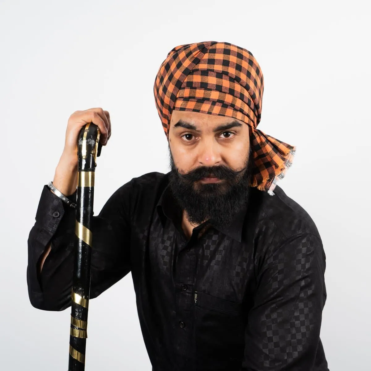 Black & Orange Gingham Parna