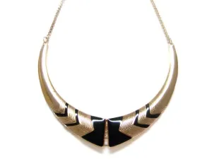 Black and Gold Fashion Geometric Collar Necklace