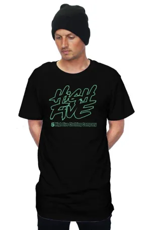 Black Long Tee with Mint Green Logo | Graphic Tee, Streetwear