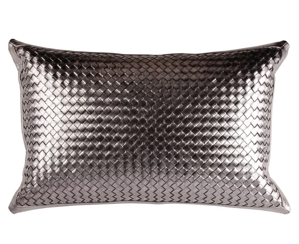 Bling Gunmetal Leather Pillow