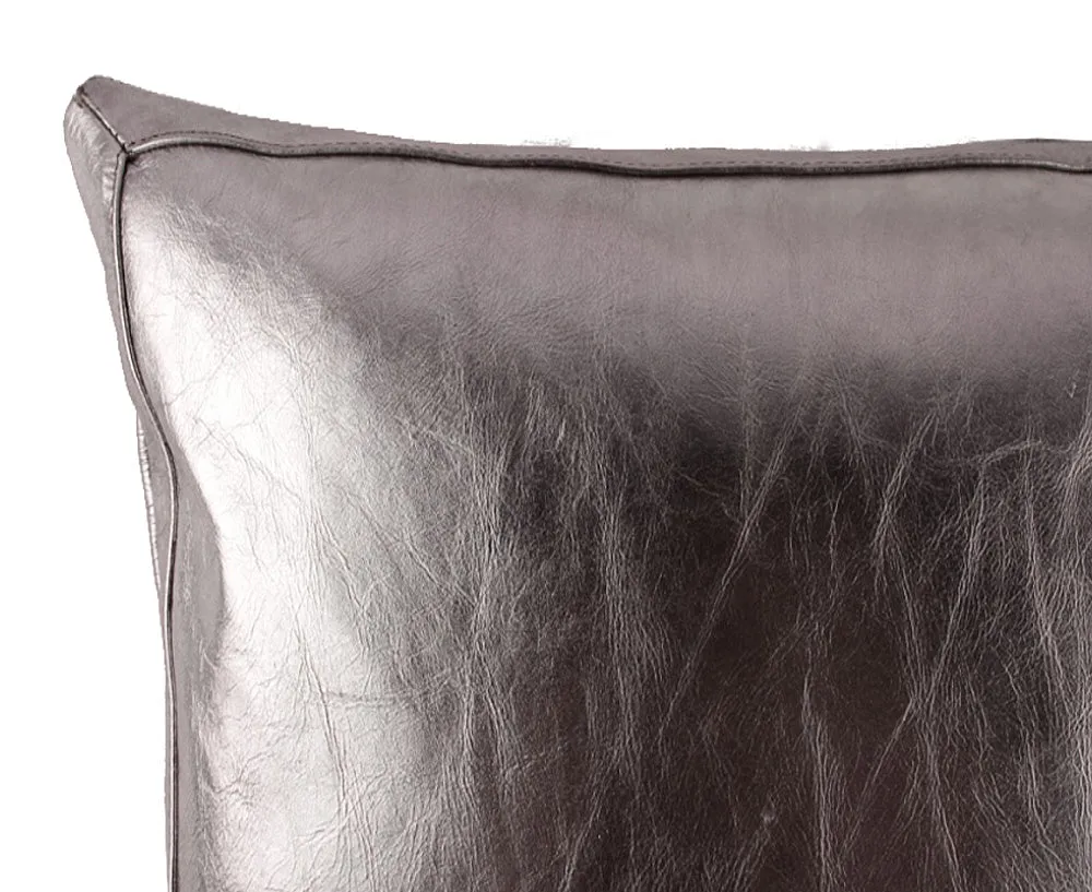Bling Gunmetal Leather Pillow