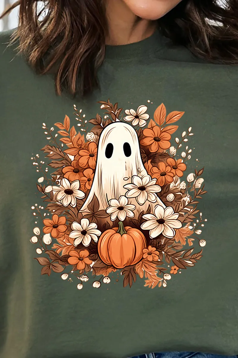 Boho Autumn Boo Heavy-weight Crew Sweatshirt