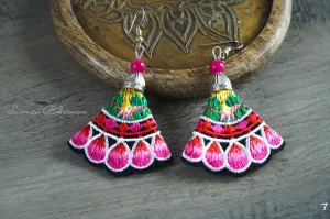 Boho Blossom Embroidered Earrings