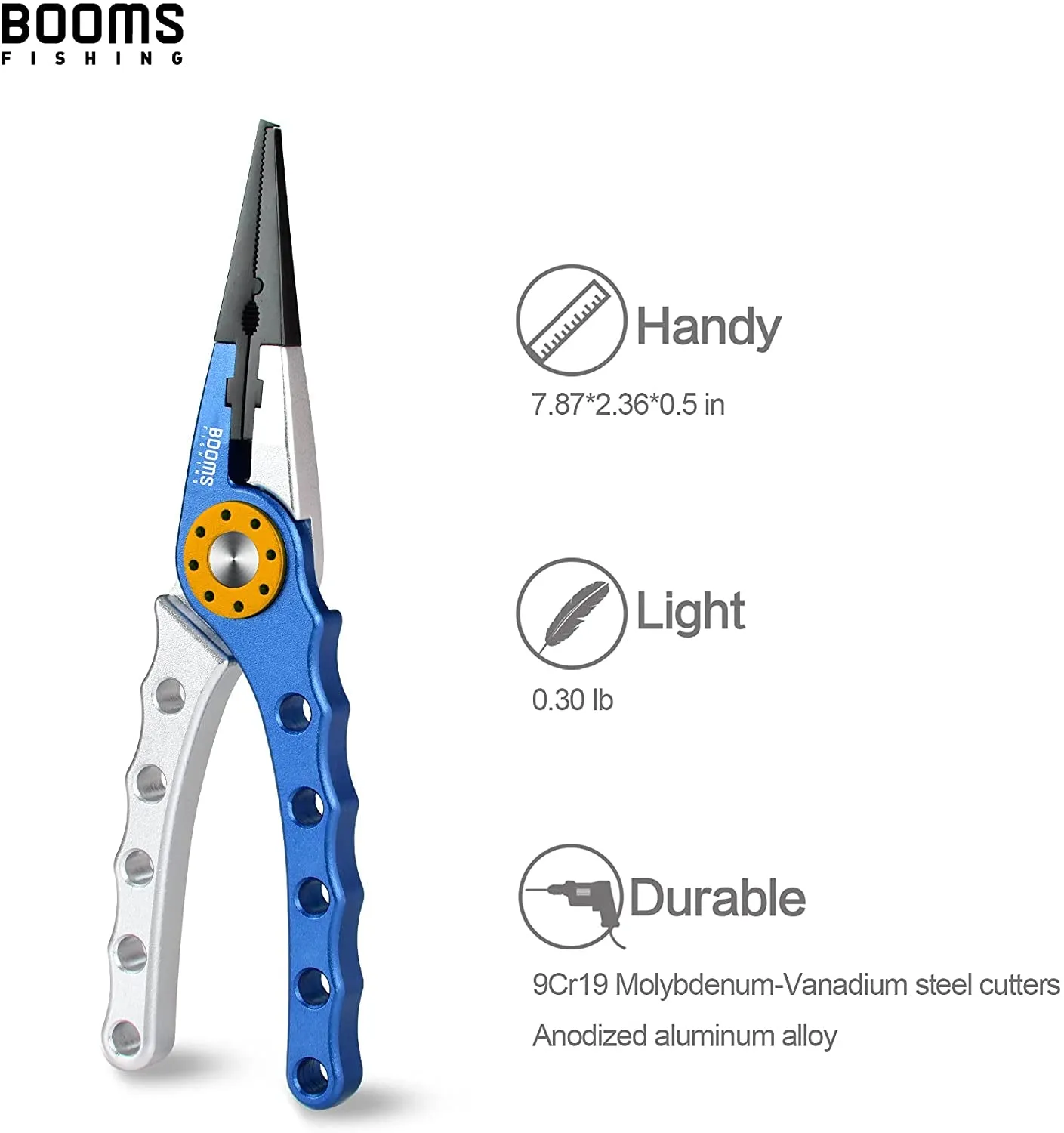 Booms Fishing X1 7.8" Aluminum Fishing Pliers