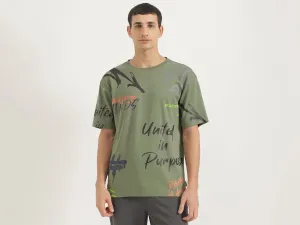 Boxy Fit Round Neck Printed Tshirt
