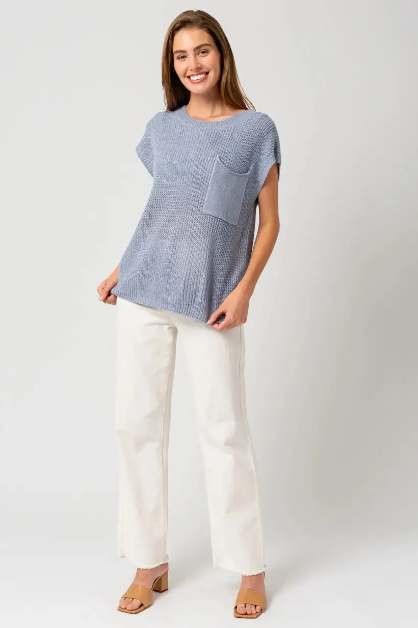 BOXY FRONT POUCH POCKET SWEATER TOP