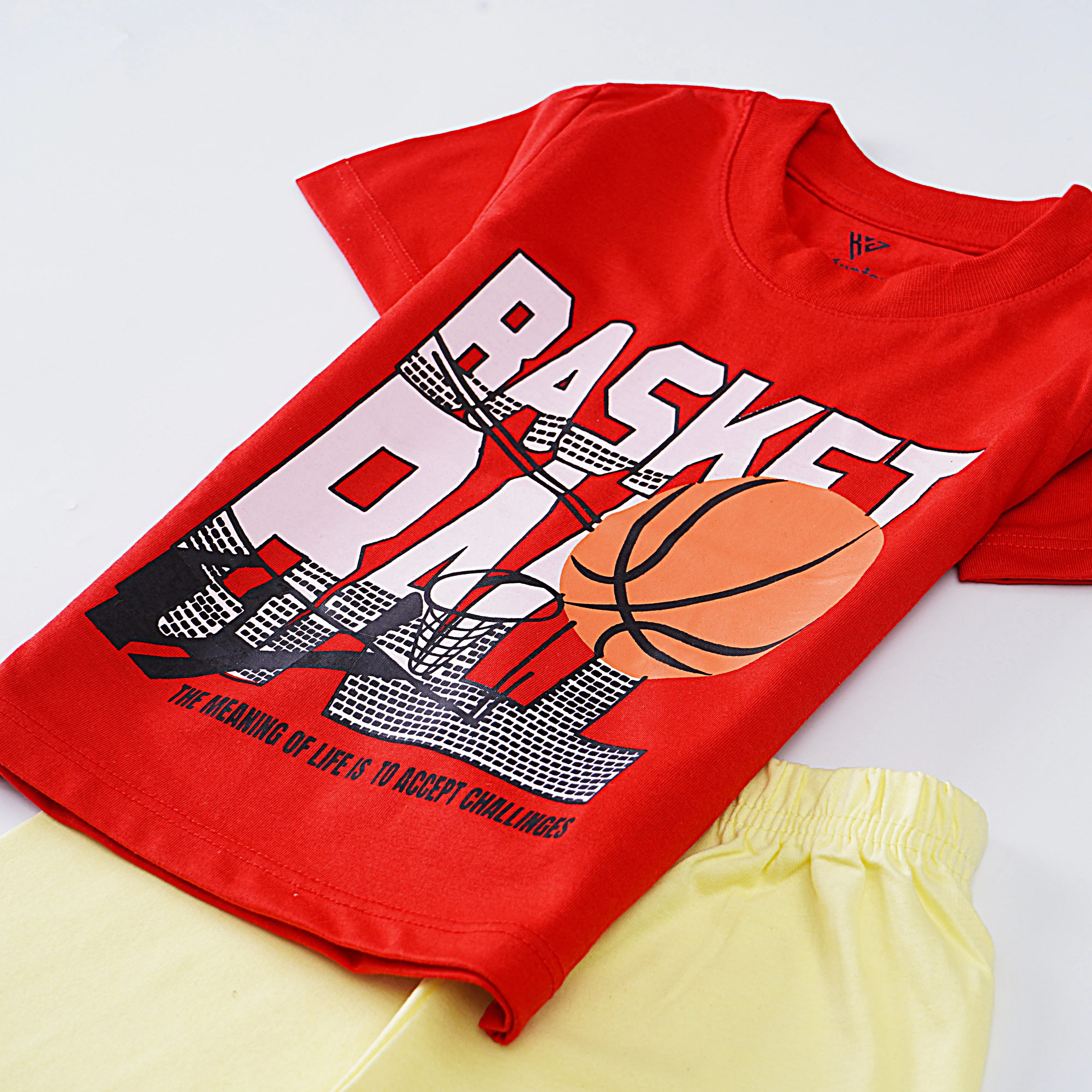 Boys Half Sleeves 2 Piece Suit (Basket)