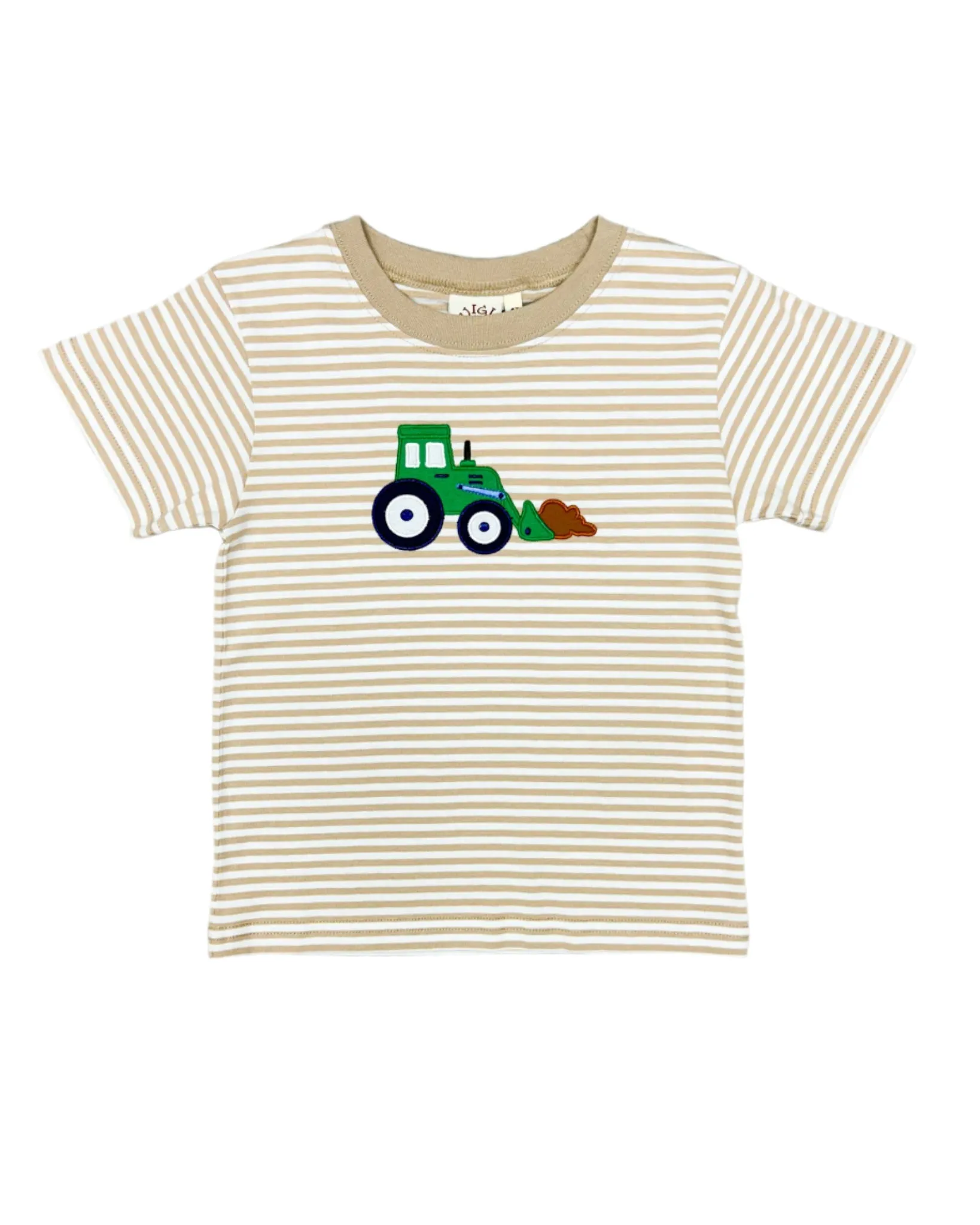 Boys Striped Shirt w/ Front Scoop Tractor