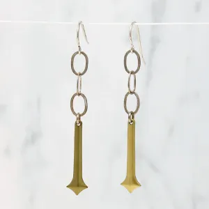 Brass Pendulum & Silver Earrings by Brin