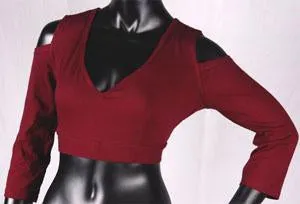 Burgundy drop shoulder Cotton Lycra Choli
