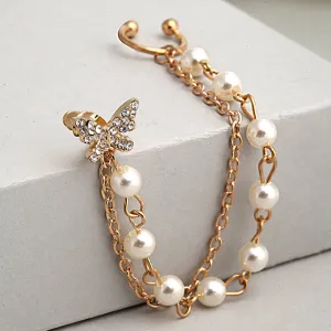 Butterfly Pearl Layered Ear cuffs