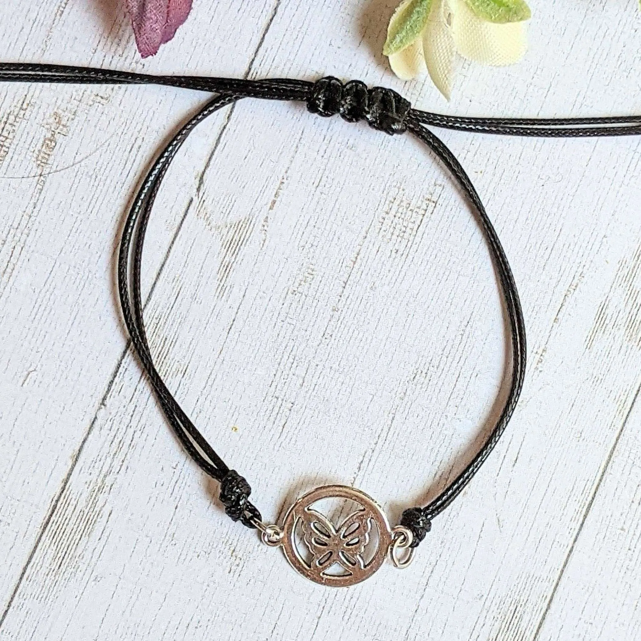 Butterfly Waxed Cord surfer Bracelet