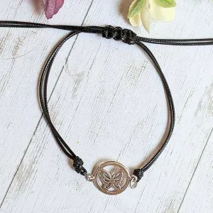 Butterfly Waxed Cord surfer Bracelet