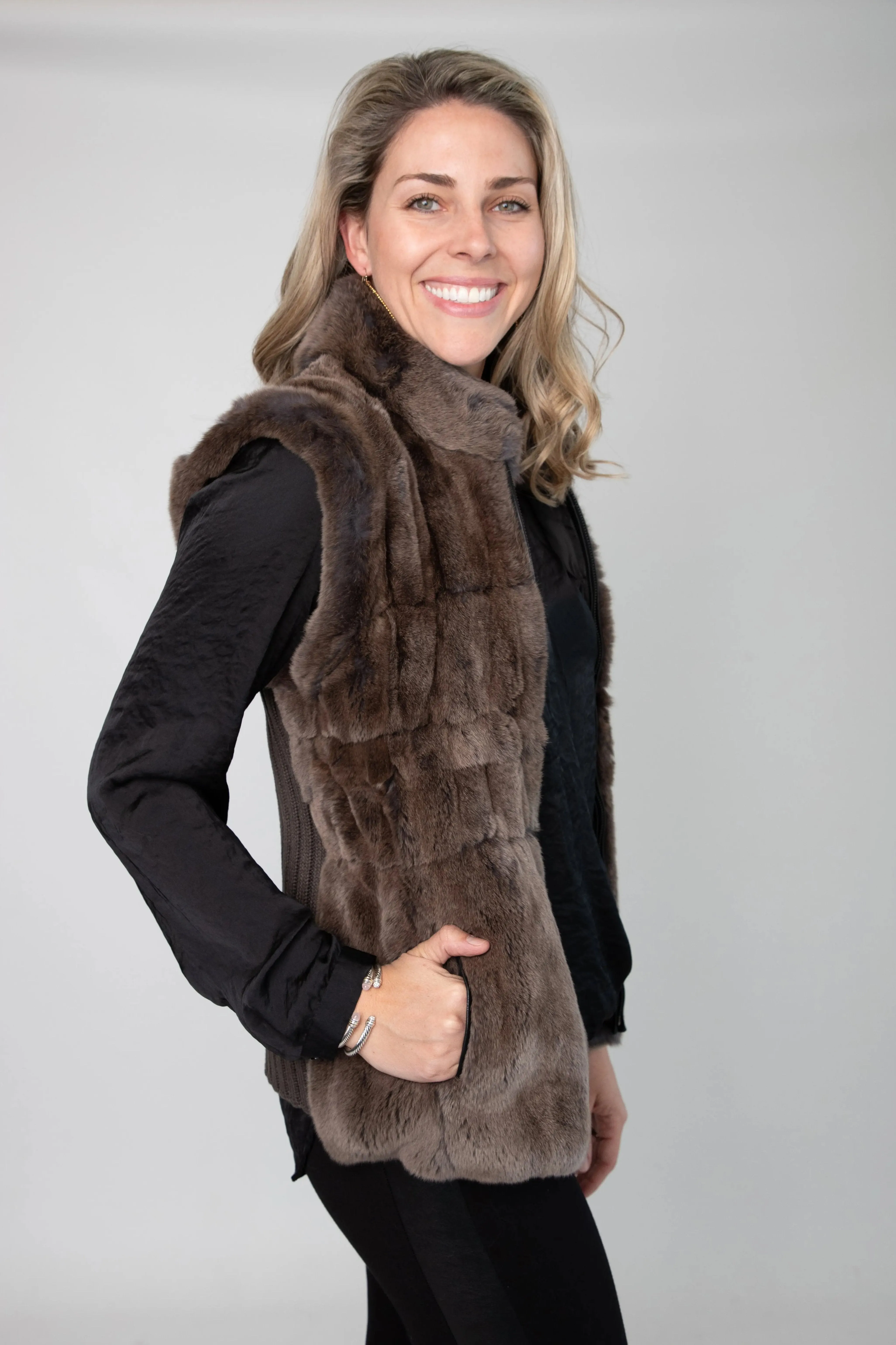 Charcoal/Brown Rexx Reversible Vest