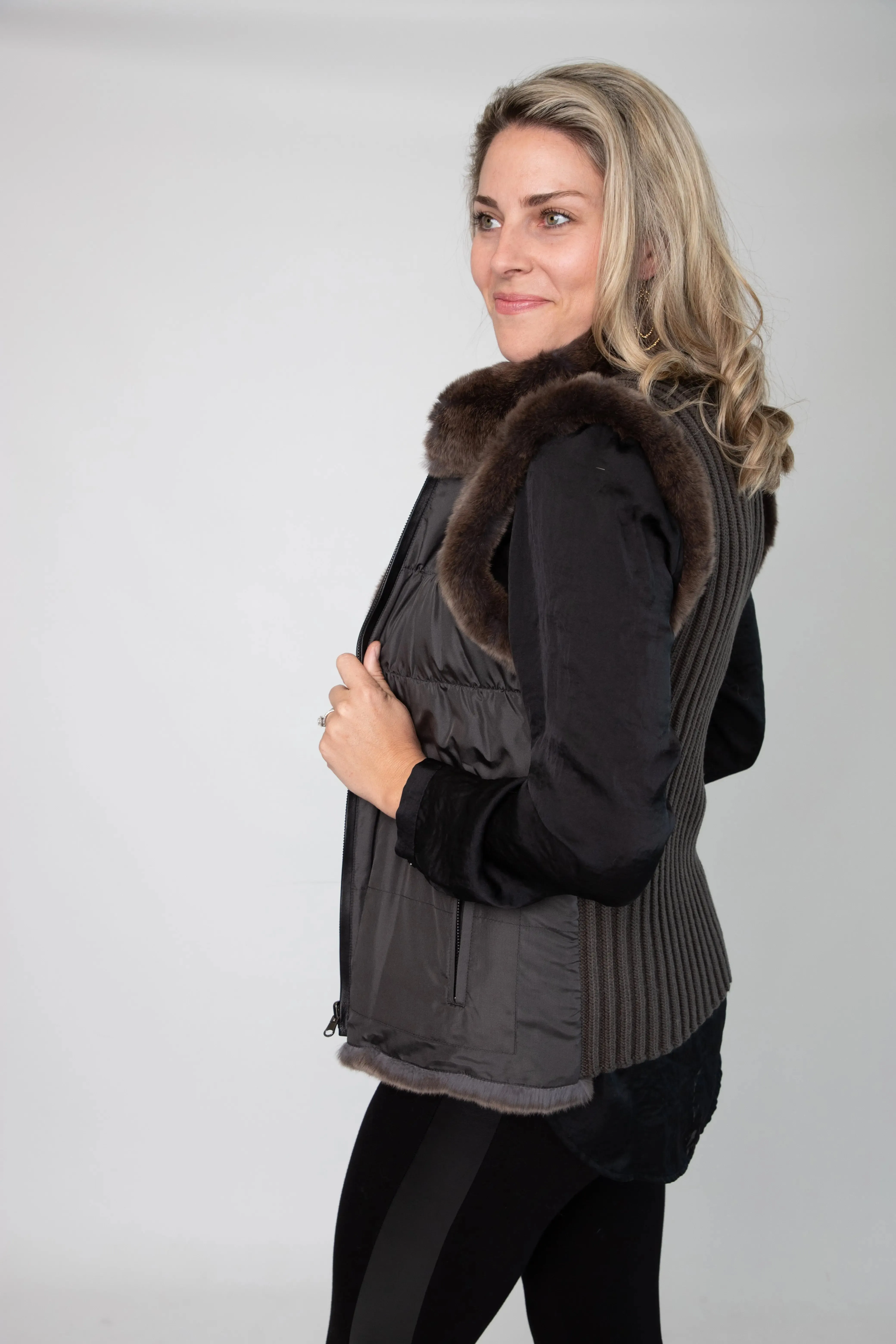 Charcoal/Brown Rexx Reversible Vest