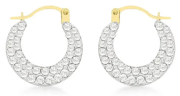 Children's, Teens' and Mothers' Earrings:  9k Gold Double Sided (2 earrings in 1) Dragonflies/Cz Encrusted Creole Hoops with Gift Box