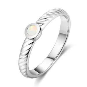 Classic Round Shape Opal Stone Ring Solid 925 Sterling Silver Jewelry Engagement Accessories Rings For Women