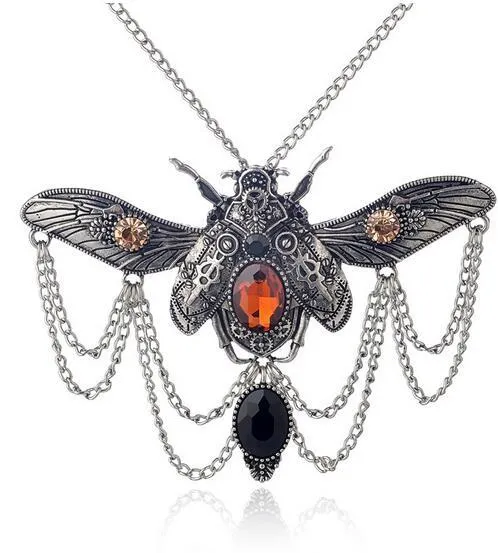 Collier Steampunk Pendentif Coccinelle Vintage