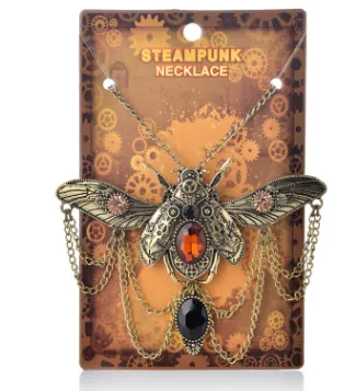 Collier Steampunk Pendentif Coccinelle Vintage
