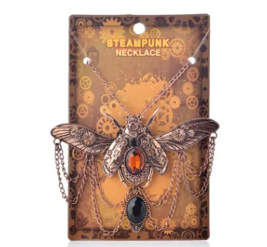 Collier Steampunk Pendentif Coccinelle Vintage