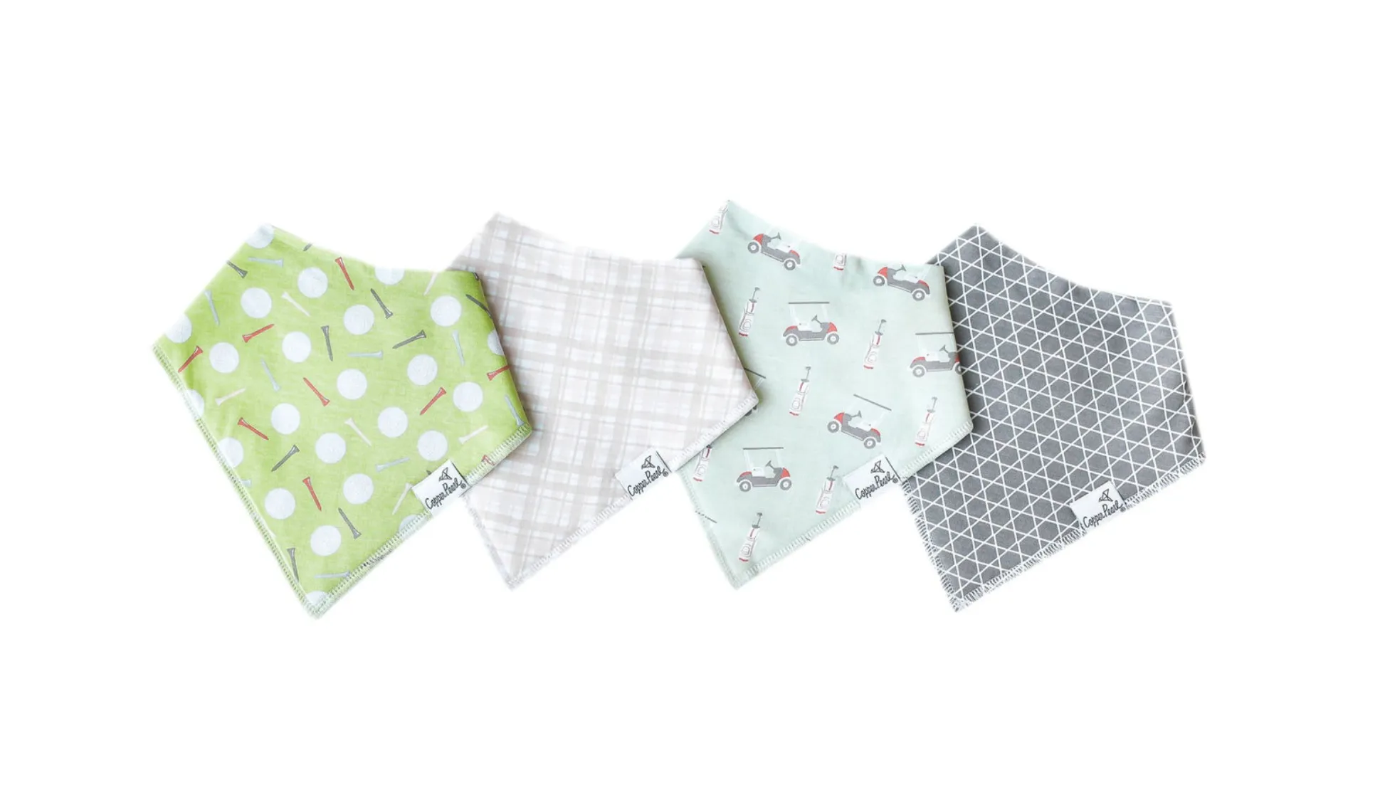 Copper Pearl Golf Bogey Baby Bandana Bib Set (4 Pack)