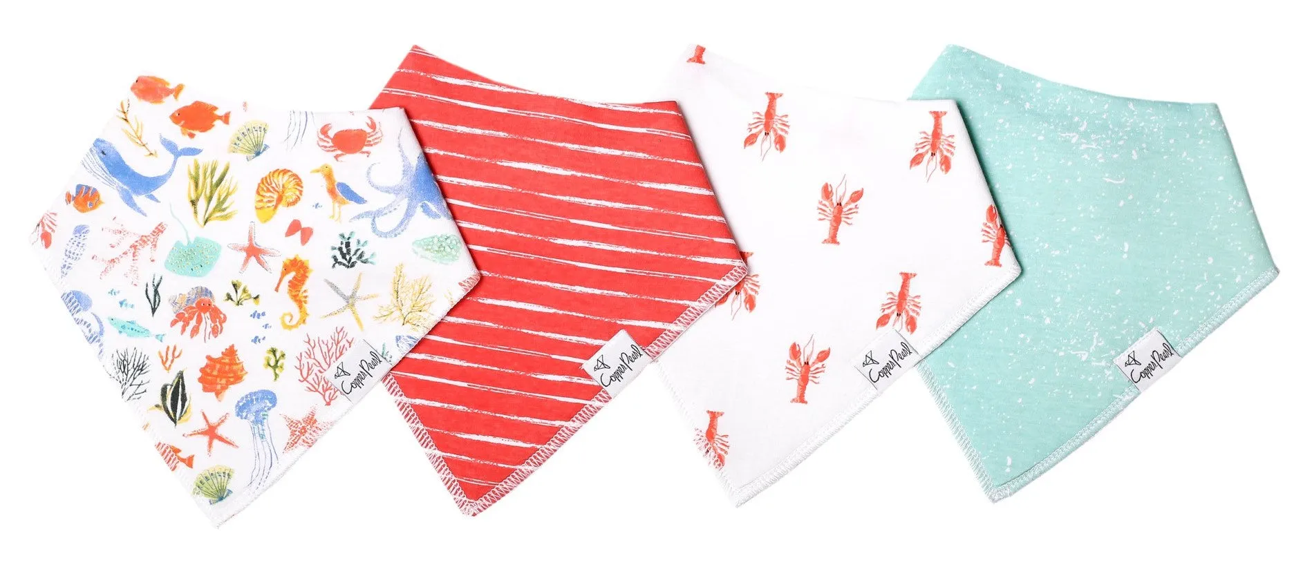 Copper Pearl Nautical Bandana Bib Set