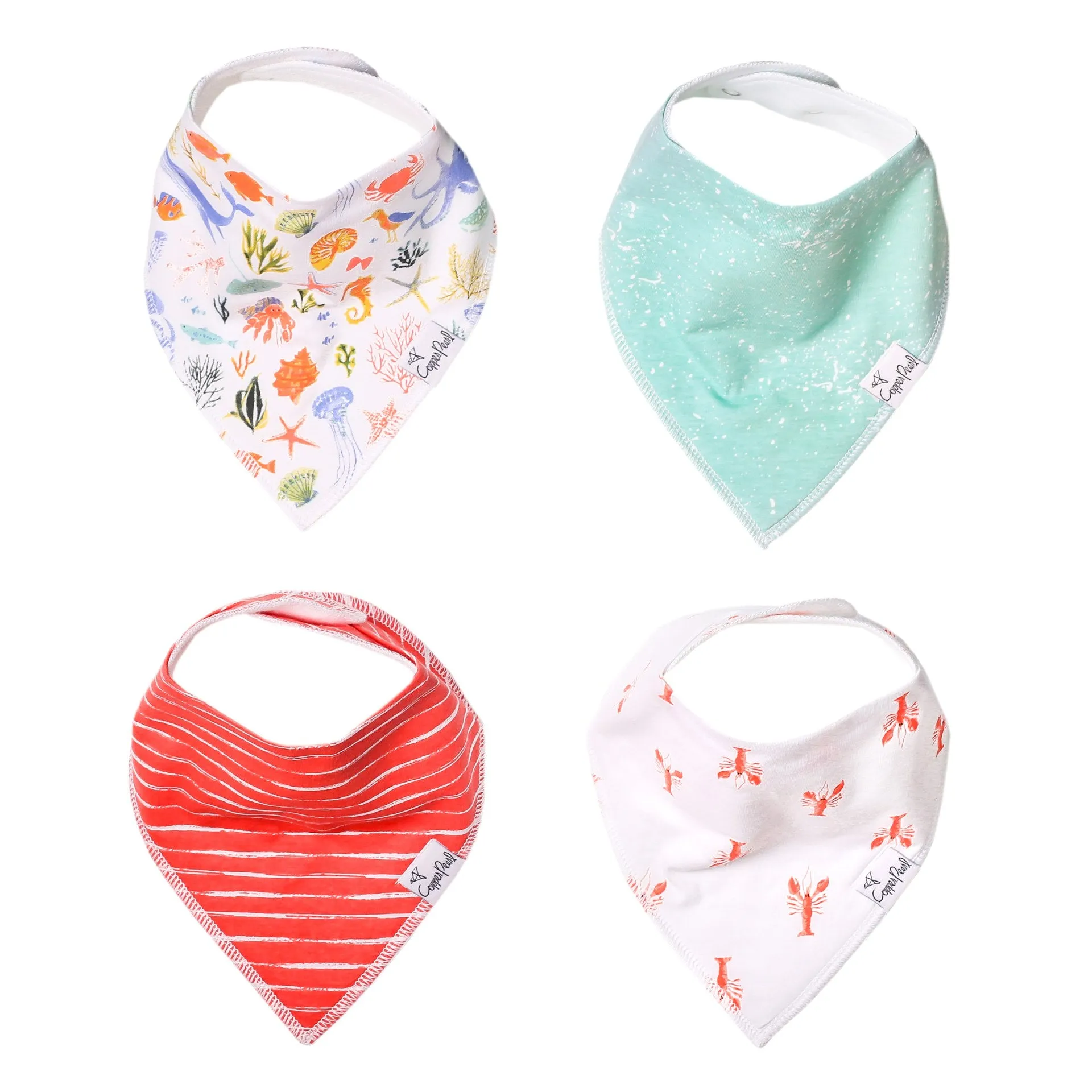 Copper Pearl Nautical Bandana Bib Set