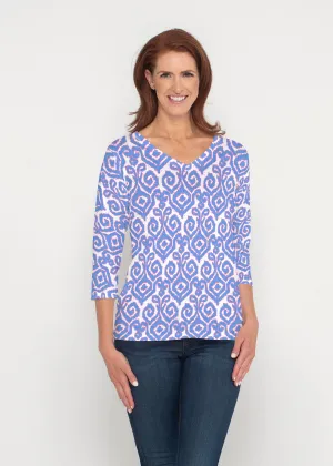 Crayola Royal (8023) ~ Signature 3/4 Sleeve V-Neck Top