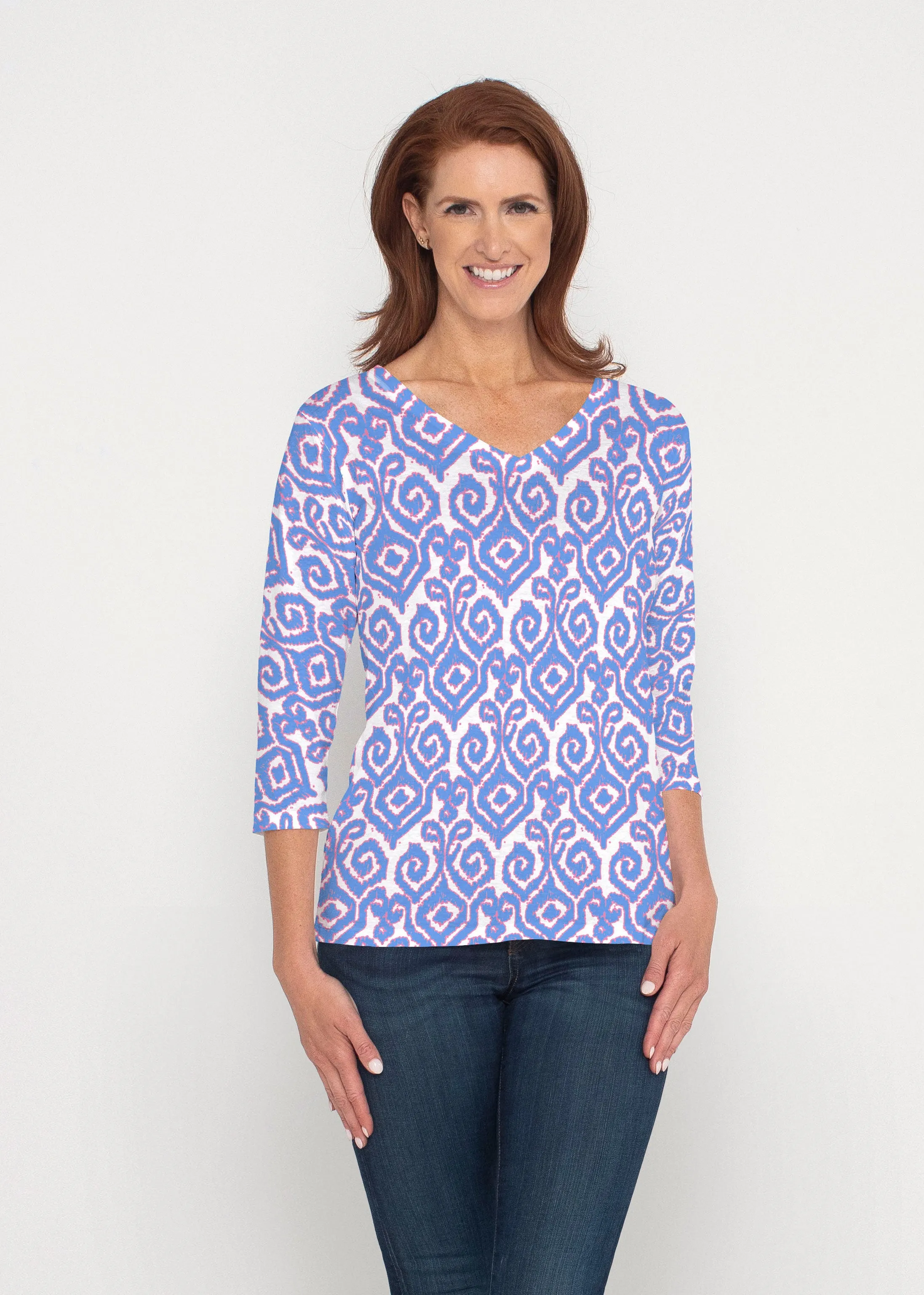 Crayola Royal (8023) ~ Signature 3/4 Sleeve V-Neck Top