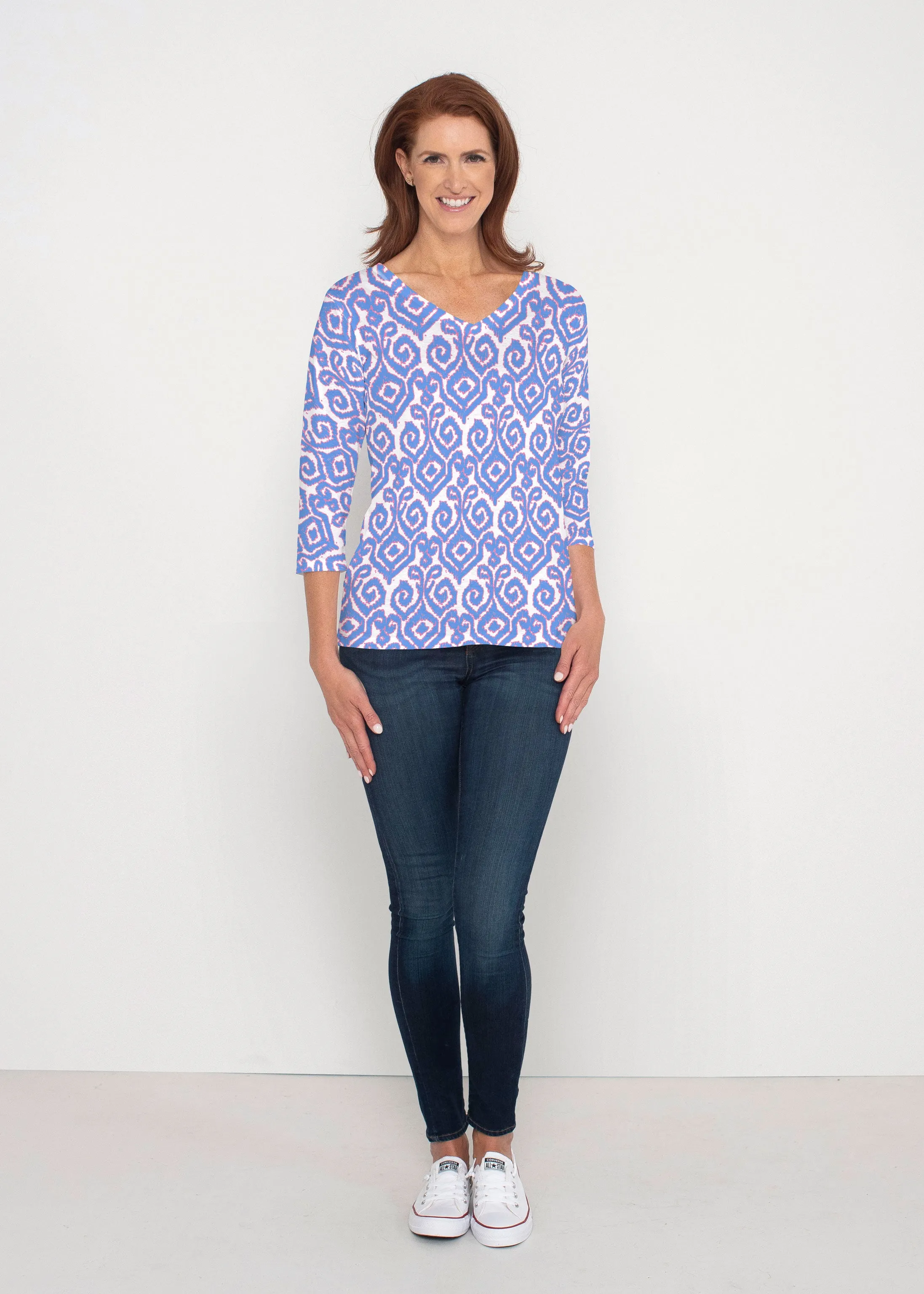 Crayola Royal (8023) ~ Signature 3/4 Sleeve V-Neck Top