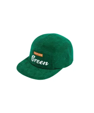 CREVE NINE: Corduroy Camp Cap - Green