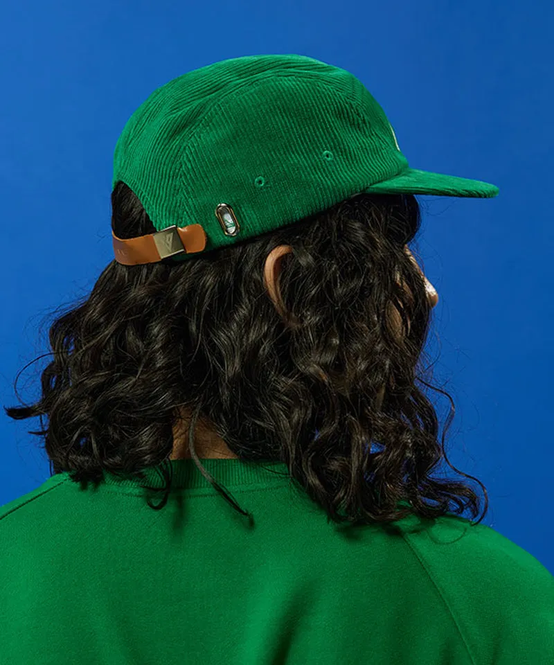 CREVE NINE: Corduroy Camp Cap - Green