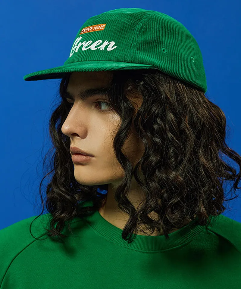 CREVE NINE: Corduroy Camp Cap - Green