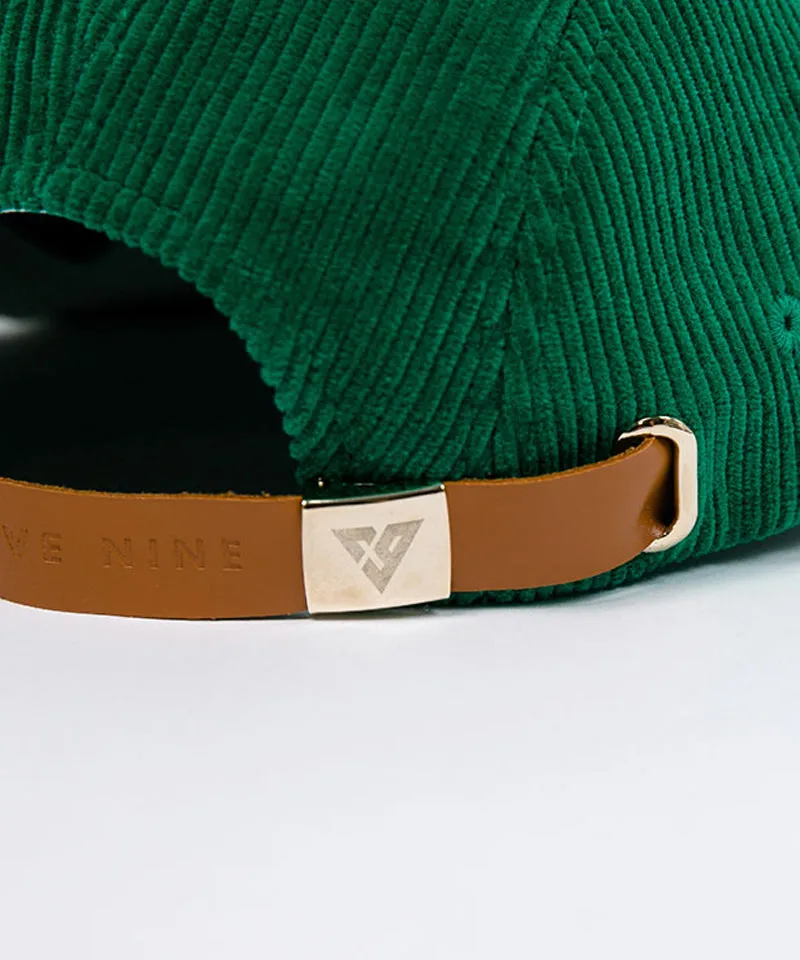 CREVE NINE: Corduroy Camp Cap - Green