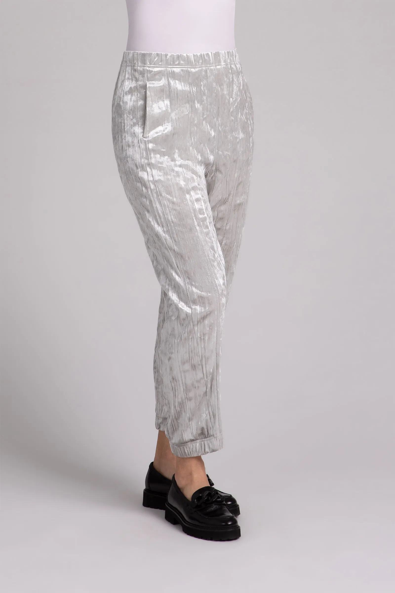 Crinkle Velvet Half Cuff Jogger Pant