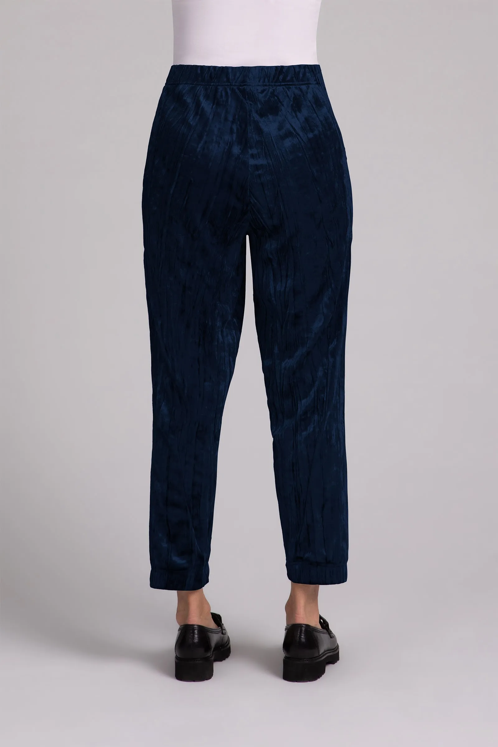Crinkle Velvet Half Cuff Jogger Pant
