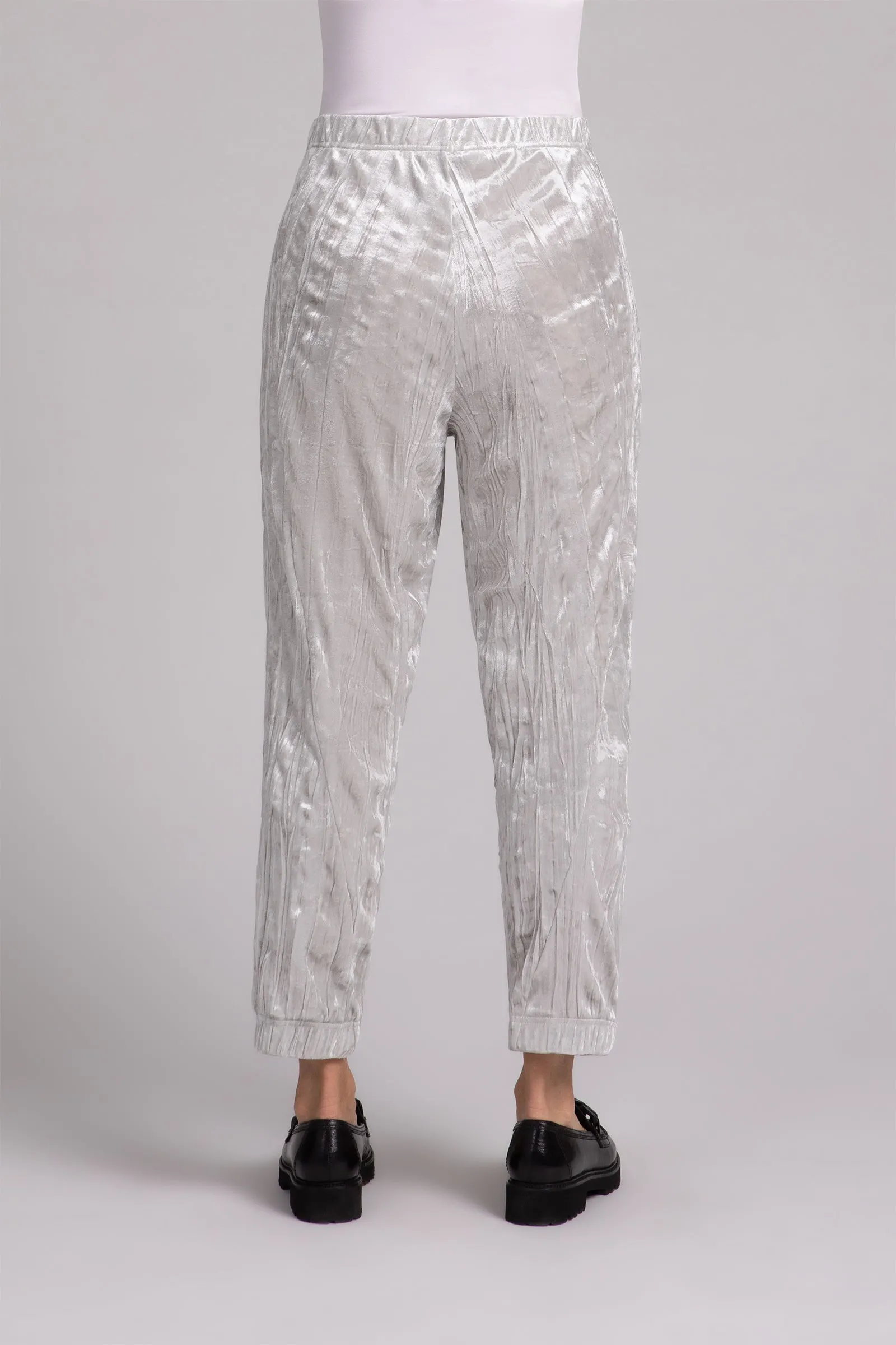 Crinkle Velvet Half Cuff Jogger Pant
