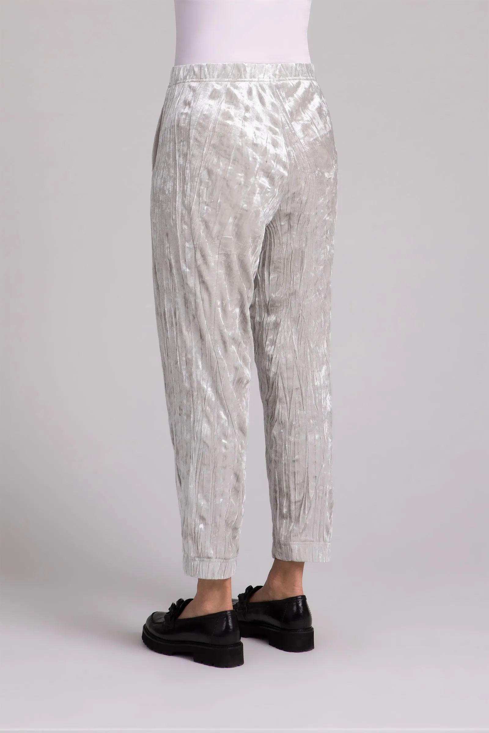 Crinkle Velvet Half Cuff Jogger Pant