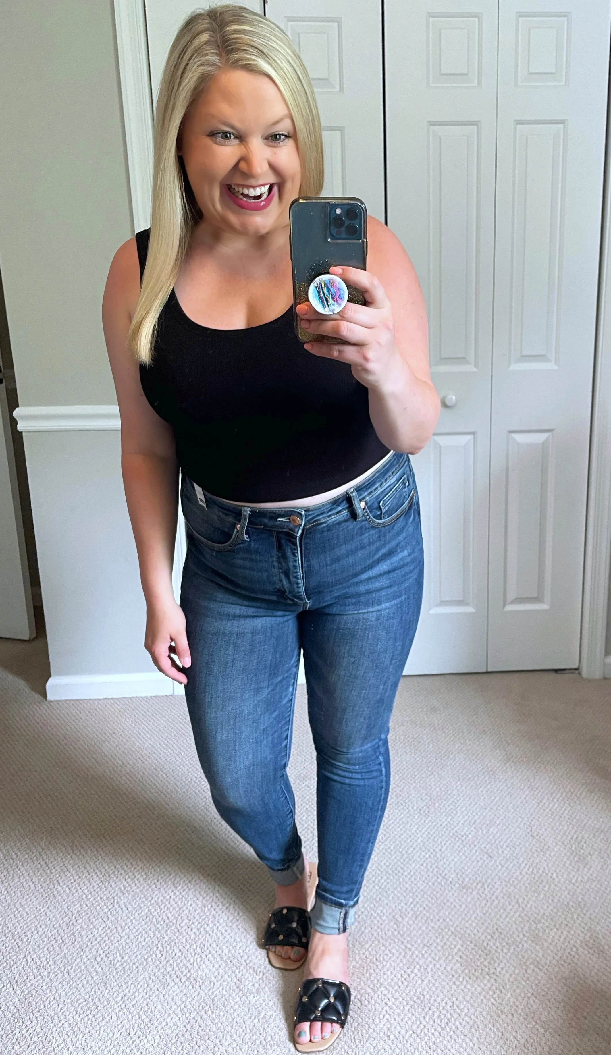 Cropped Ribbed Brami in Black