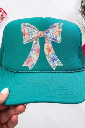 Cutesy Floral Bow Otto Jade Foam Front Trucker Hat