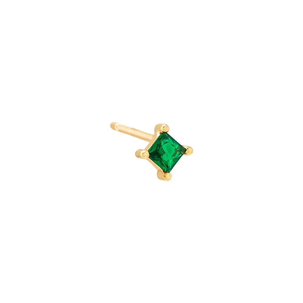 CZ Princess Cut Stud Earring
